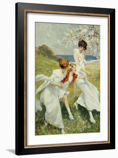 A Spring Day by the Seashore-Rene Lelong-Framed Giclee Print