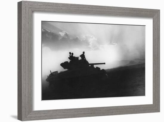 A Squadron of Tanks on the Way to Rammacca, Sicily, July 1943-null-Framed Photographic Print