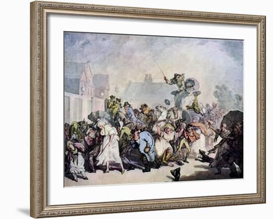 A Squall in Hyde Park, 1791-Thomas Rowlandson-Framed Giclee Print