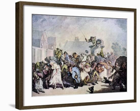 A Squall in Hyde Park, 1791-Thomas Rowlandson-Framed Giclee Print