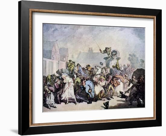 A Squall in Hyde Park, 1791-Thomas Rowlandson-Framed Giclee Print