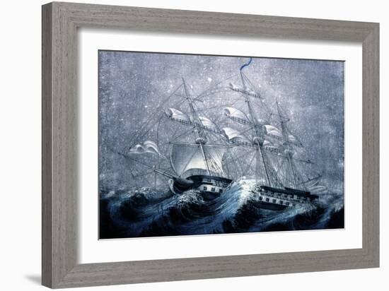 A Squall Off Cape Horn-Currier & Ives-Framed Giclee Print