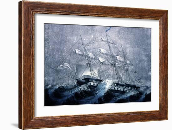 A Squall Off Cape Horn-Currier & Ives-Framed Giclee Print