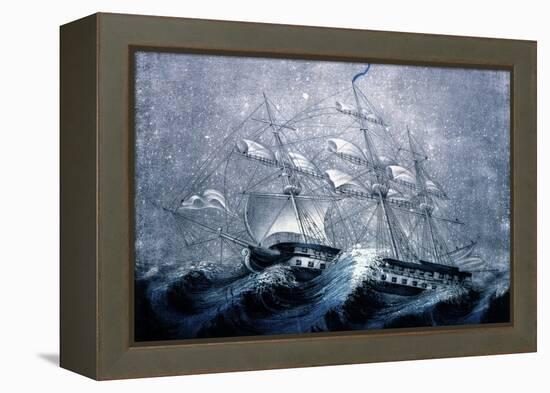 A Squall Off Cape Horn-Currier & Ives-Framed Premier Image Canvas