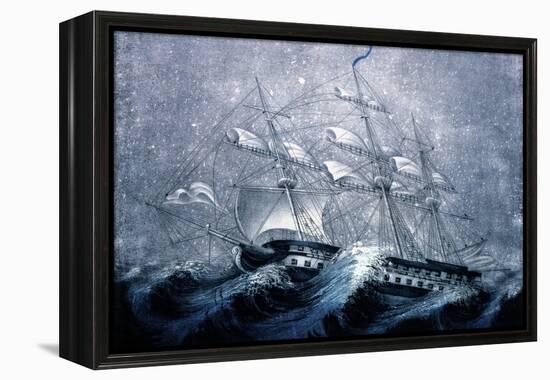 A Squall Off Cape Horn-Currier & Ives-Framed Premier Image Canvas