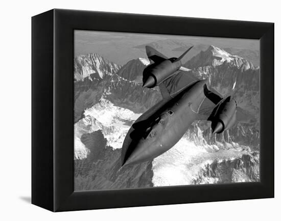 A Sr-71B Blackbird Flying across the Sierra Nevada Mountains-Stocktrek Images-Framed Premier Image Canvas