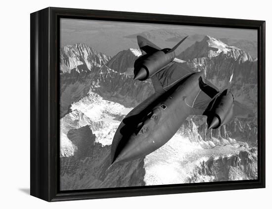 A Sr-71B Blackbird Flying across the Sierra Nevada Mountains-Stocktrek Images-Framed Premier Image Canvas