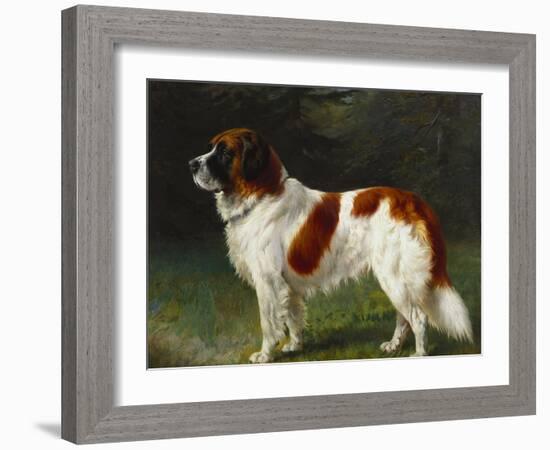 A St. Bernard on the Edge of a Wood-Heinrich Sperling-Framed Giclee Print