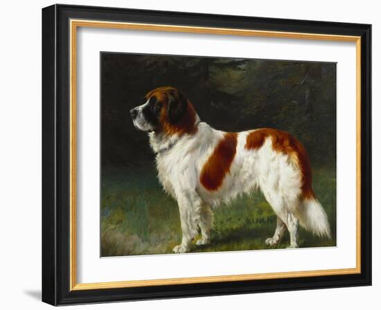 A St. Bernard on the Edge of a Wood-Heinrich Sperling-Framed Giclee Print