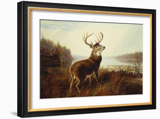 A Stag by a Lake-Arthur Fitzwilliam Tait-Framed Giclee Print