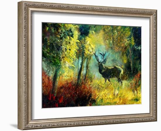 A Stag in the Wood-Pol Ledent-Framed Art Print