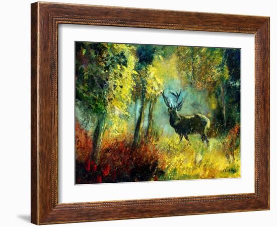 A Stag in the Wood-Pol Ledent-Framed Art Print