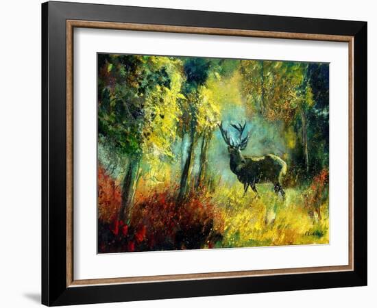 A Stag in the Wood-Pol Ledent-Framed Art Print