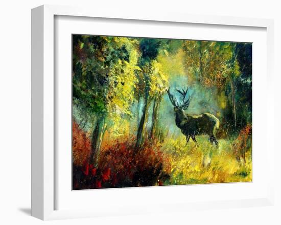 A Stag in the Wood-Pol Ledent-Framed Art Print