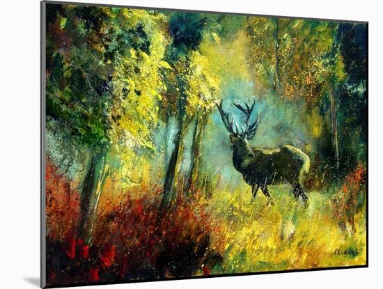 A Stag in the Wood-Pol Ledent-Mounted Art Print
