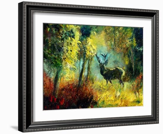 A Stag in the Wood-Pol Ledent-Framed Art Print