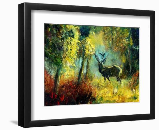 A Stag in the Wood-Pol Ledent-Framed Art Print