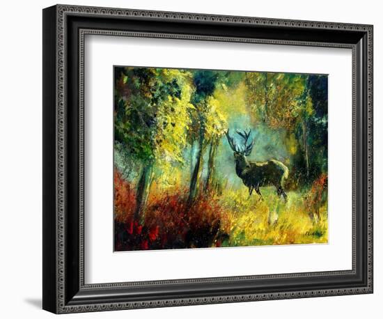 A Stag in the Wood-Pol Ledent-Framed Art Print