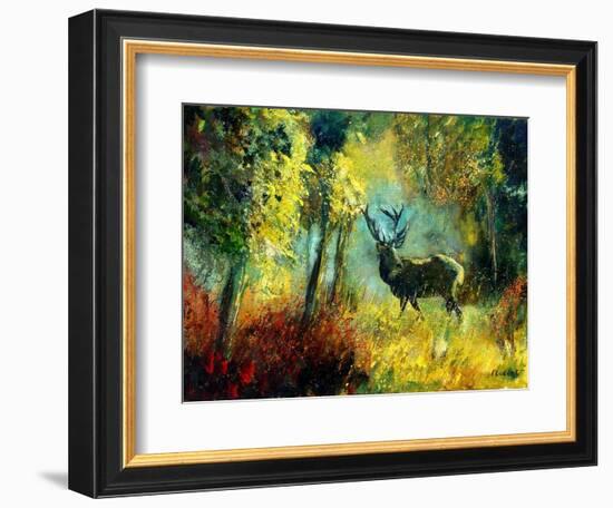 A Stag in the Wood-Pol Ledent-Framed Art Print