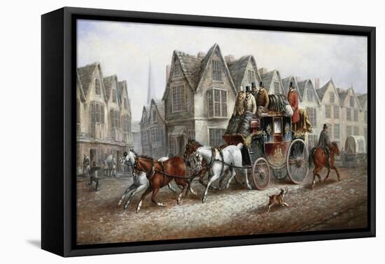 A Stagecoach Settting Out-John Charles Maggs-Framed Premier Image Canvas