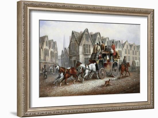 A Stagecoach Settting Out-John Charles Maggs-Framed Giclee Print