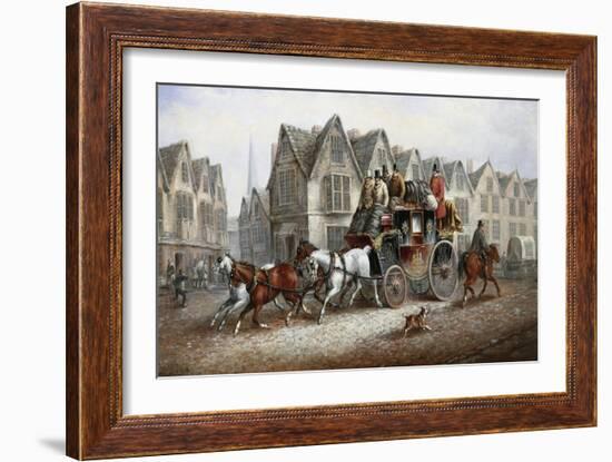 A Stagecoach Settting Out-John Charles Maggs-Framed Giclee Print