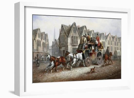 A Stagecoach Settting Out-John Charles Maggs-Framed Giclee Print