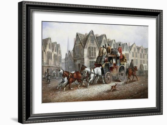 A Stagecoach Settting Out-John Charles Maggs-Framed Giclee Print