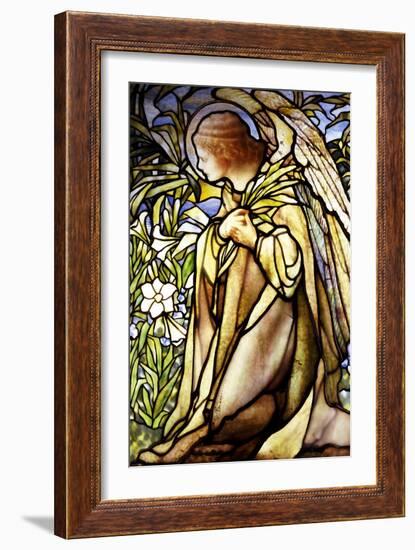 A Stained Glass Window of an Angel-Tiffany Studios-Framed Giclee Print