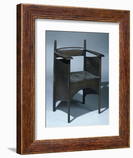 A Stained Oak Armchair for the Argyle Street Tea Rooms, Glasgow, 1896-Charles Rennie Mackintosh-Framed Giclee Print