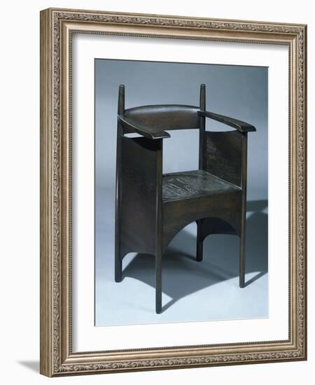 A Stained Oak Armchair for the Argyle Street Tea Rooms, Glasgow, 1896-Charles Rennie Mackintosh-Framed Giclee Print