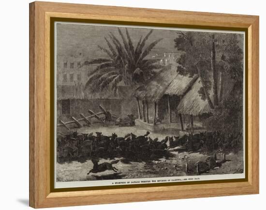 A Stampede of Jackals Through the Environs of Calcutta-null-Framed Premier Image Canvas