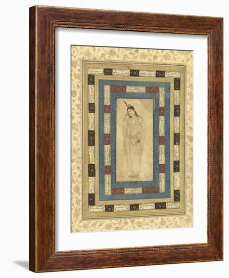 A Standing Lady, Isfahan, c.1620-25-Persian School-Framed Giclee Print