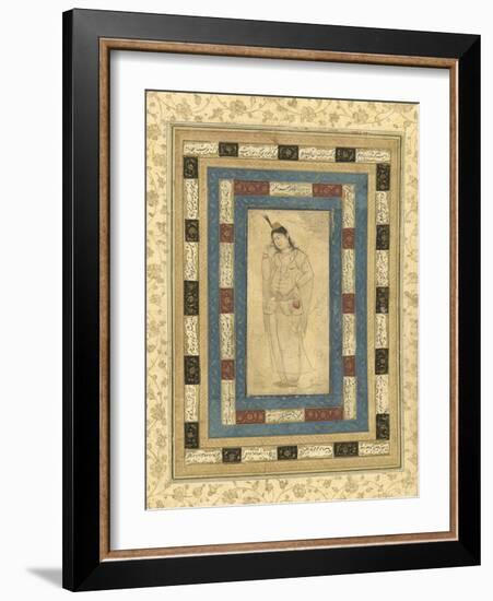 A Standing Lady, Isfahan, c.1620-25-Persian School-Framed Giclee Print