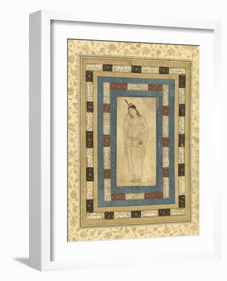 A Standing Lady, Isfahan, c.1620-25-Persian School-Framed Giclee Print