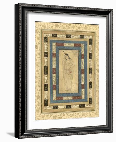 A Standing Lady, Isfahan, c.1620-25-Persian School-Framed Giclee Print