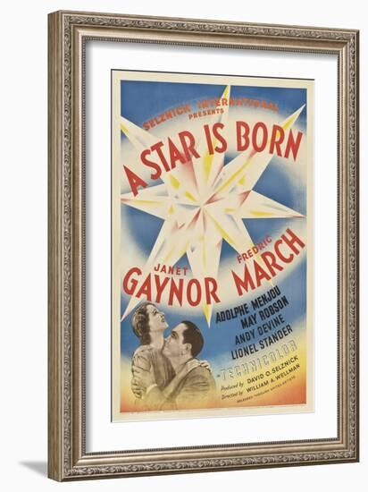 A Star Is Born, Janet Gaynor, Fredric March, 1937-null-Framed Art Print