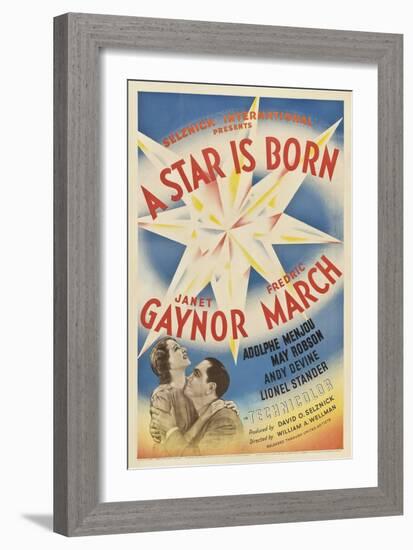 A Star Is Born, Janet Gaynor, Fredric March, 1937-null-Framed Art Print