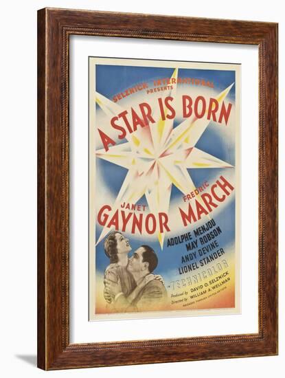 A Star Is Born, Janet Gaynor, Fredric March, 1937-null-Framed Art Print