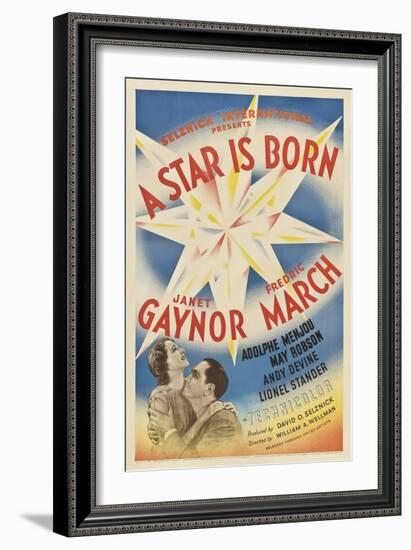 A Star Is Born, Janet Gaynor, Fredric March, 1937-null-Framed Art Print