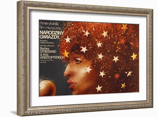 A Star Is Born, Polish Poster Art, Barbra Streisand, 1976-null-Framed Premium Giclee Print