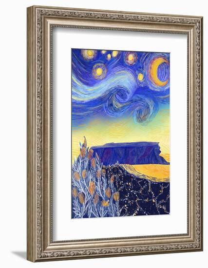 A Starry Cape Town Night-Art by the Ocean-Framed Photographic Print