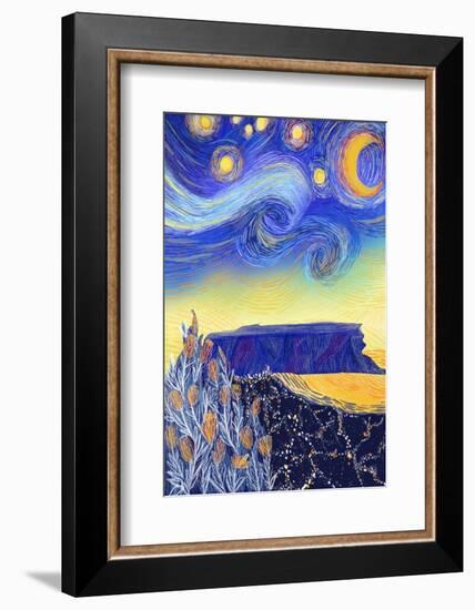 A Starry Cape Town Night-Art by the Ocean-Framed Photographic Print