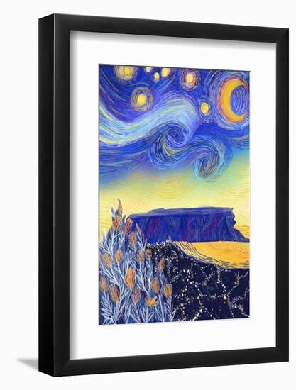 A Starry Cape Town Night-Art by the Ocean-Framed Photographic Print