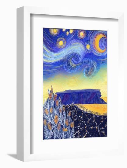 A Starry Cape Town Night-Art by the Ocean-Framed Photographic Print