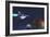 A Starship from Earth Travels to a Red Planet-null-Framed Art Print