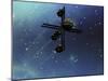 A Starship from Earth with Ion Drive Propulsion Explores the Cosmos-null-Mounted Art Print