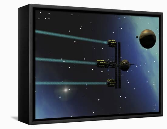 A Starship from Earth with Ion Drive Propulsion Explores the Cosmos-null-Framed Stretched Canvas