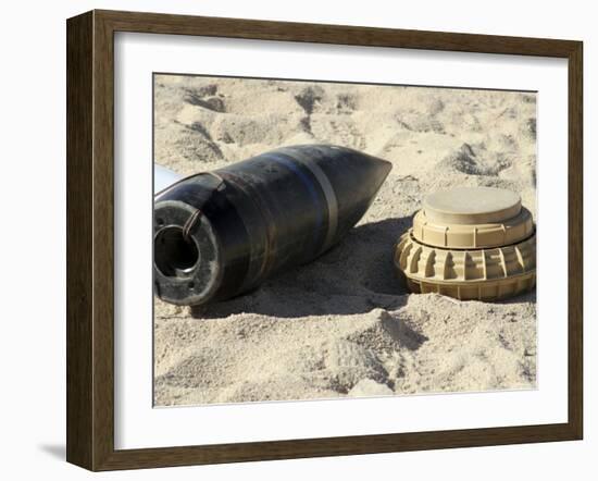 A Static Display of a Converted Ordnance Shell and a Simple Mine-Stocktrek Images-Framed Photographic Print