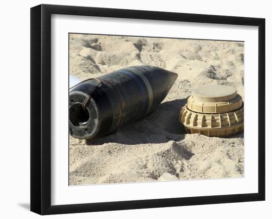 A Static Display of a Converted Ordnance Shell and a Simple Mine-Stocktrek Images-Framed Photographic Print